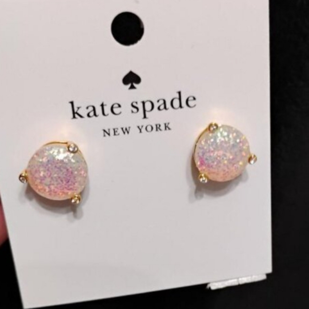 Kate Spade - New York " Rise & Shine Opal Glitter " Stud Earrings(Pink 🩷) - Picture 6 of 7
